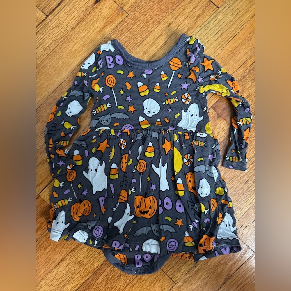 Little Sleepies Hey Boo Halloween Dress w/bodysuit 12-18M